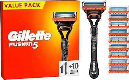 Gillette Fusion5 Men's Razor + 10 Razor Blade Refills